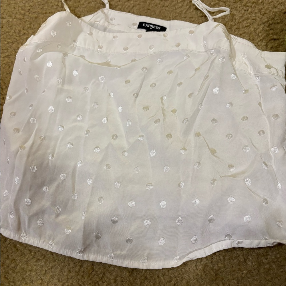 Express Ivory Polka Dot Camisole